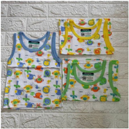 Singlet Bayi Tebal Merk Ridges | Kaos Dalam Anak Unisex | Sguna Eceran Satuan Katun Motif Sablon Print