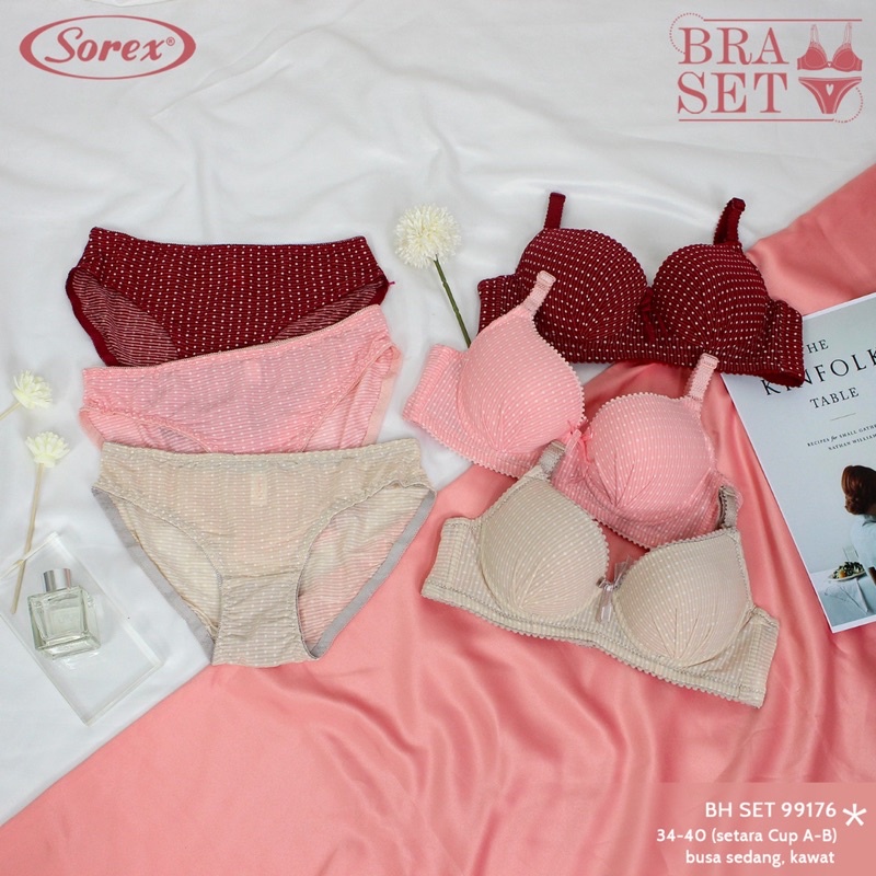 BH set | Bra Set + Cd SOREX 99176 Pakai Kawat dan Busa Sedang