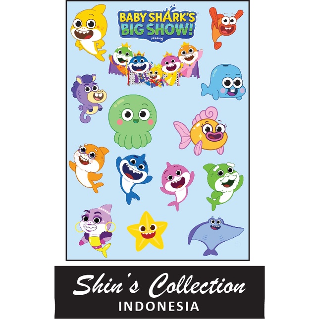 Sticker stiker murah anti air baby shark big show 1 pc