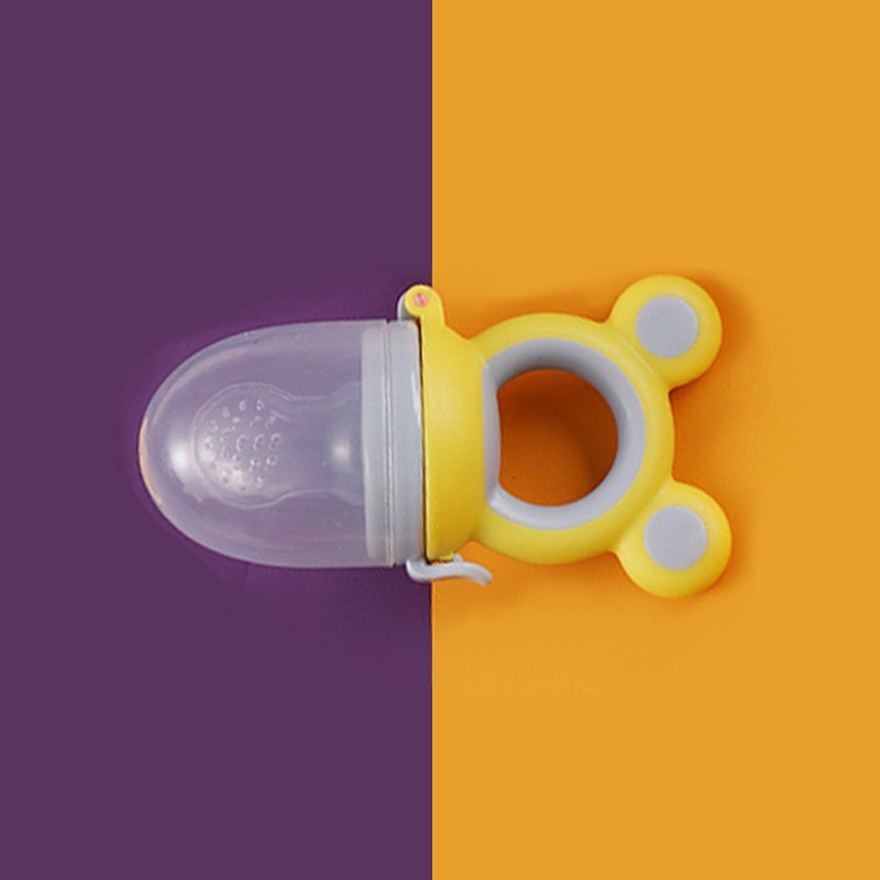 Baby Fruit Food Feeder Empeng Buah Bayi Dot Buah Bayi Fruit Feeder-Yellow & Grey