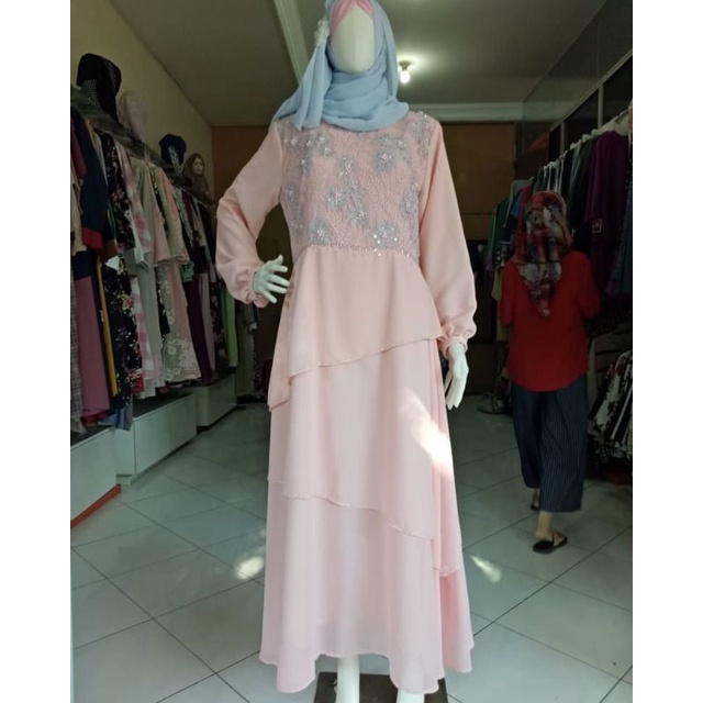 Gamis susun renda