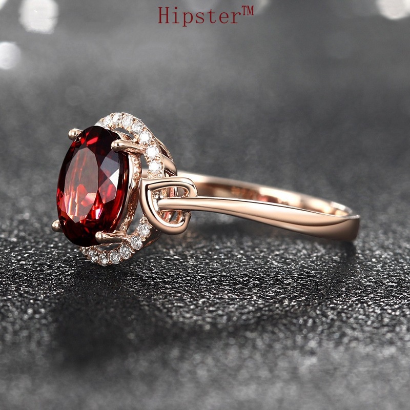 Hot Sale Fashion Trend Inlaid Ruby Rose Gold Ring