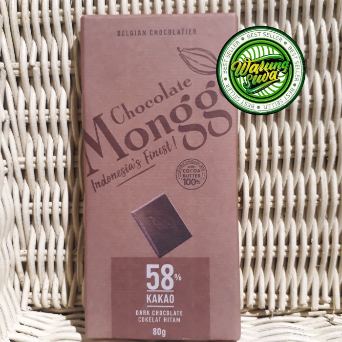 

monggo dark chocolate 58 % -coklat hitam 80 gram