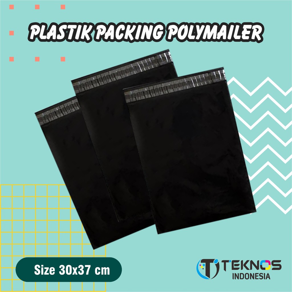 

[100 PCS] PLASTIK POLYMAILER PACKING PACKAGING OLSHOP 30X37 HITAM TEBAL MURAH