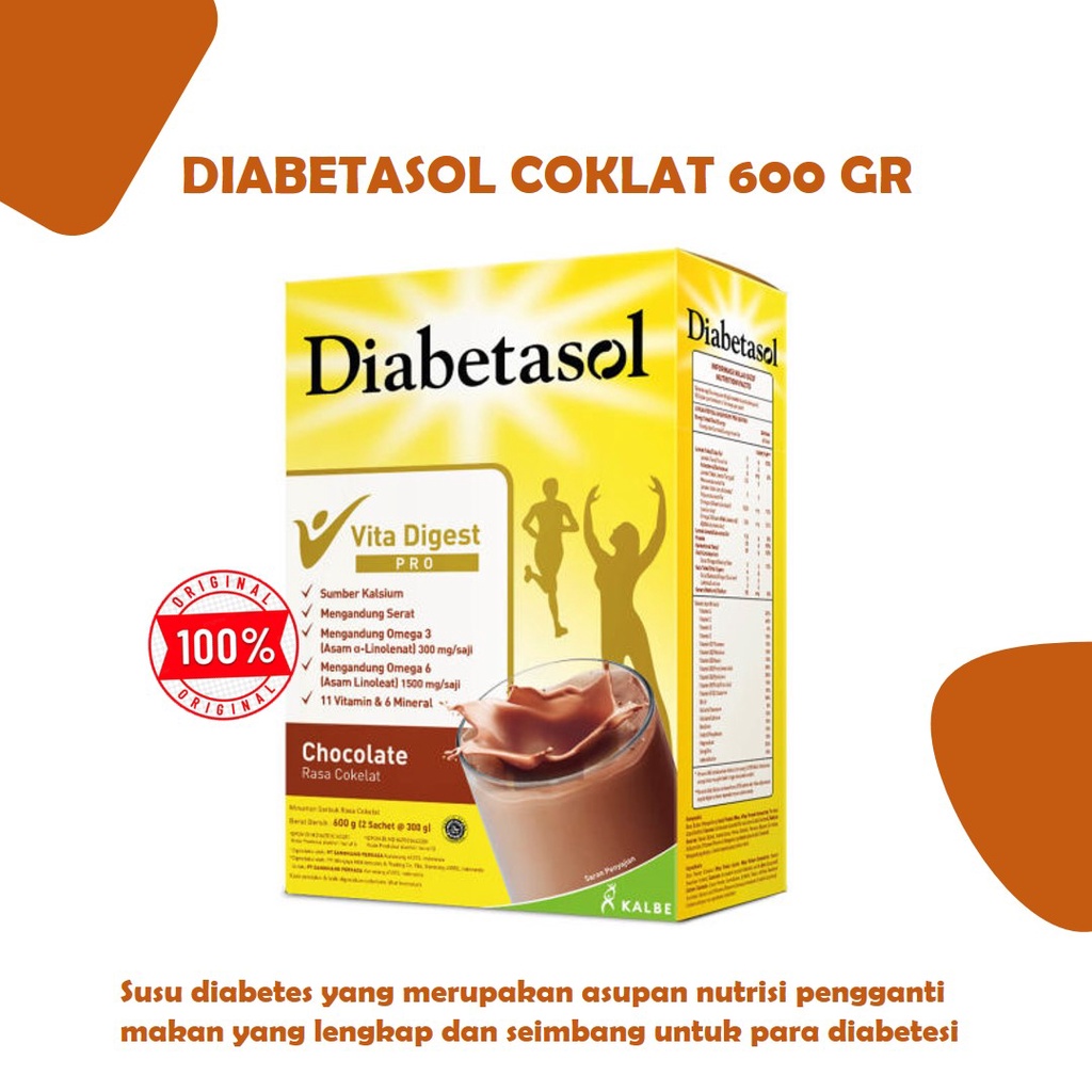 

DIABETASOL COKLAT 600 GR Susu Diabetes dan Asupan Nutrisi Pengganti Makan Lengkap