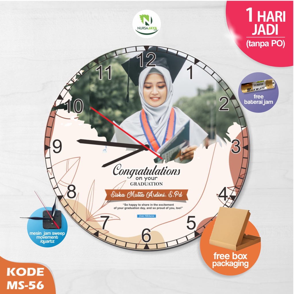 JAM DINDING KAYU CUSTOM NAMA FOTO HADIAH PERNIKAHAN UNIK KADO NIKAH NIKAHAN WEDDING ULANG TAHUN LUCU KADO WISUDA