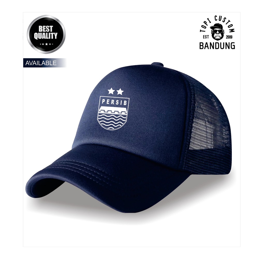 Topi Trucker PERSIB Pria Wanita Topi Jaring Jala PERSIB Trucker Cap Bisa Tulis Nama Bisa COD Gratis Masker Original High Premium Qualit