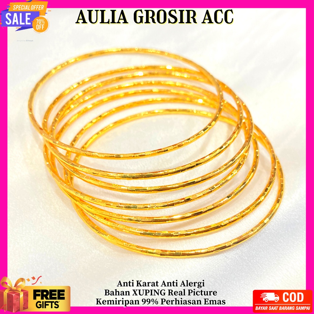 GELANG KERONCONG GELANG KERONCONG ANTI KARAT GELANG KERONCONG LAPIS EMAS 24 KARAT AKSESORIS FASHION 