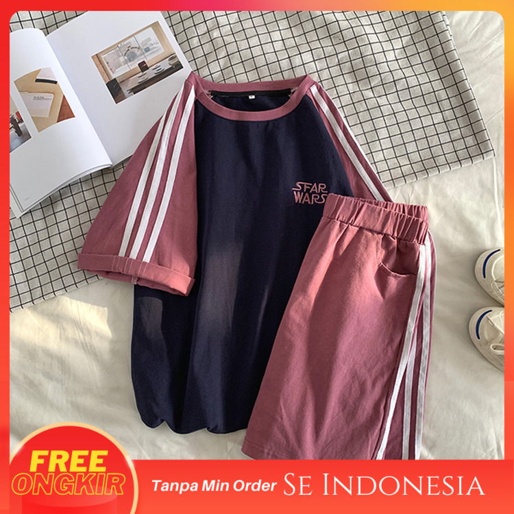 Pakaian Set Wanita Dalam Pakaian Olahraga Super Panas T-shirt Lengan Pendek Wanita  Korea Melepaskan