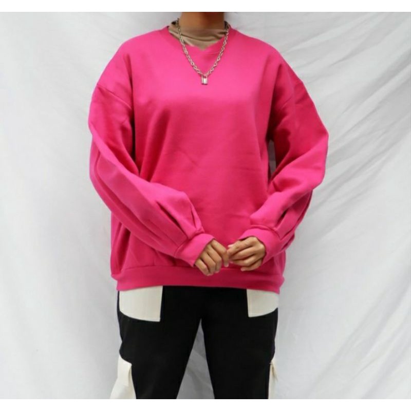 sweater tangan balon warna fuscia terbaru (balon)