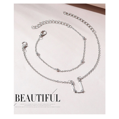 LRC Gelang Zodiak Fashion Rose Gold Color Gemini Diamond Bracelet Set Y6506X