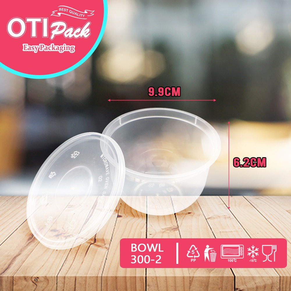 Thinwall Otipack Bowl 300ML/ Thinwall Bulat/Mangkok OTB300-2 Isi 25PCS