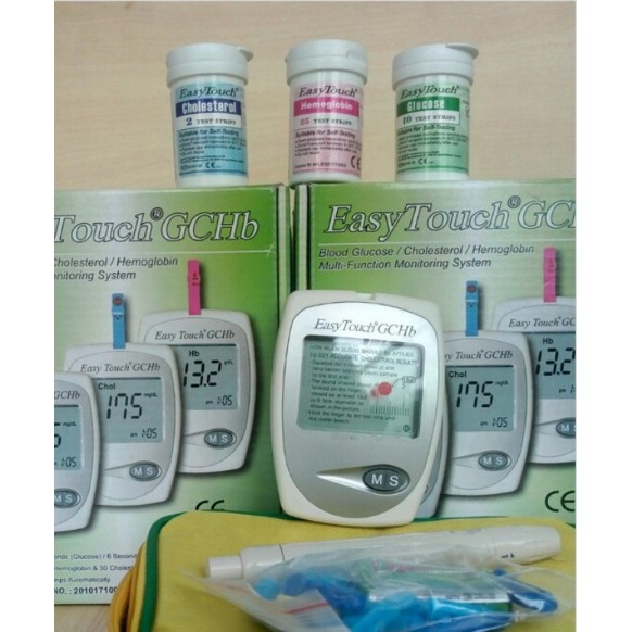 Alat Cek HB Tes Hemoglobin Easy Touch GCHb 3 in 1 Bisa Cek Gula Darah Kolesterol Original Free Ta