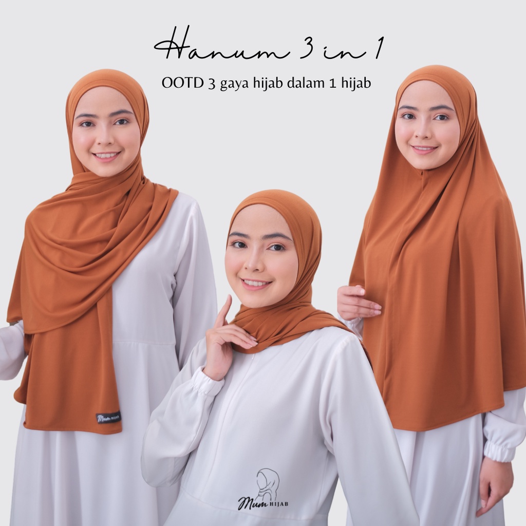 Mum Hijab Jilbab Instan Jersey Hanum 3 in 1 Mumhijab  / Hijab jersey / Pashmina jersey-2