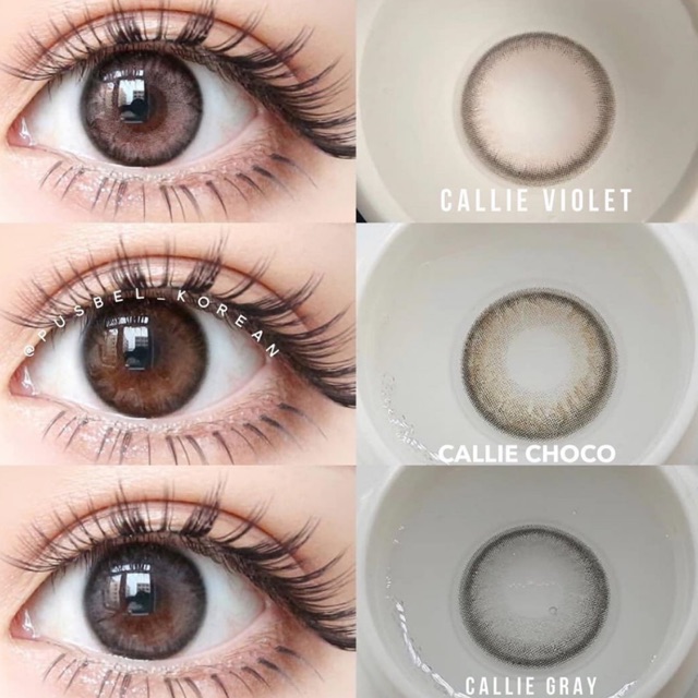 Callie gray choco aqua violet softlens silicone hydrogel original korea