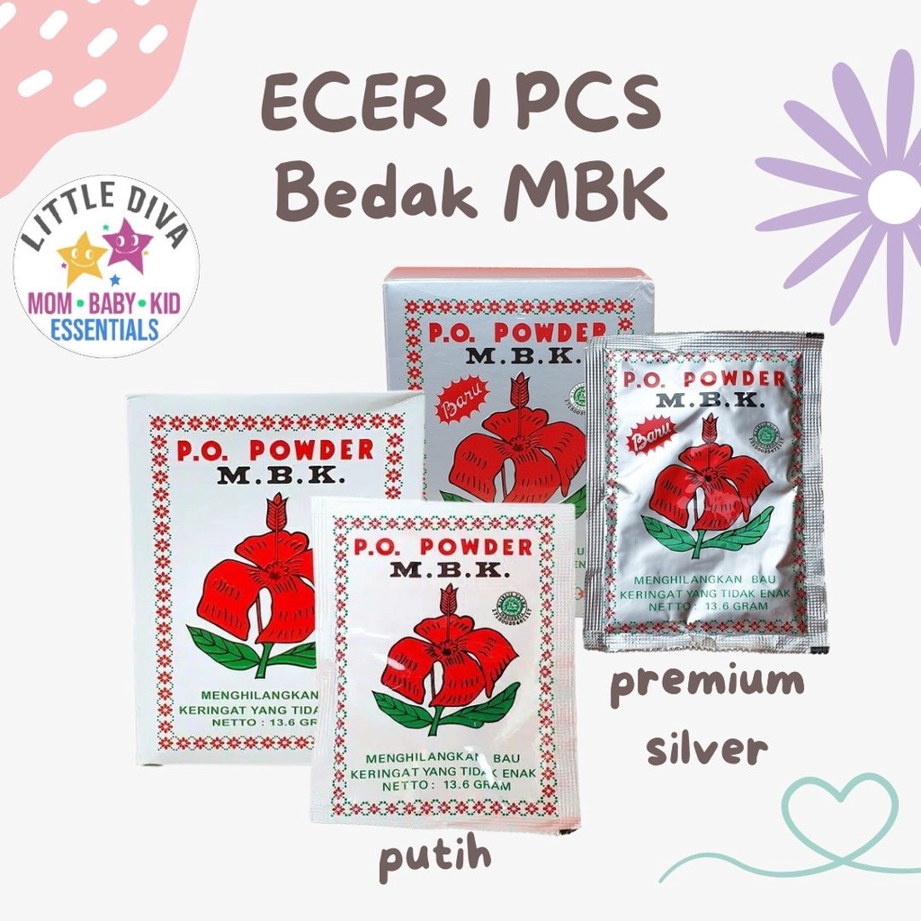 Bedak MBK Putih atau Premium Silver Penghilang Bau Badan ens powder