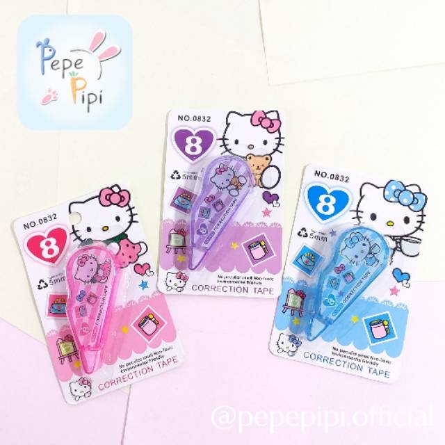 Type-x Hello Kitty Correction Tape Tip x Tipex Kertas Tip-Ex Penghapus Pulpen Helo Kity