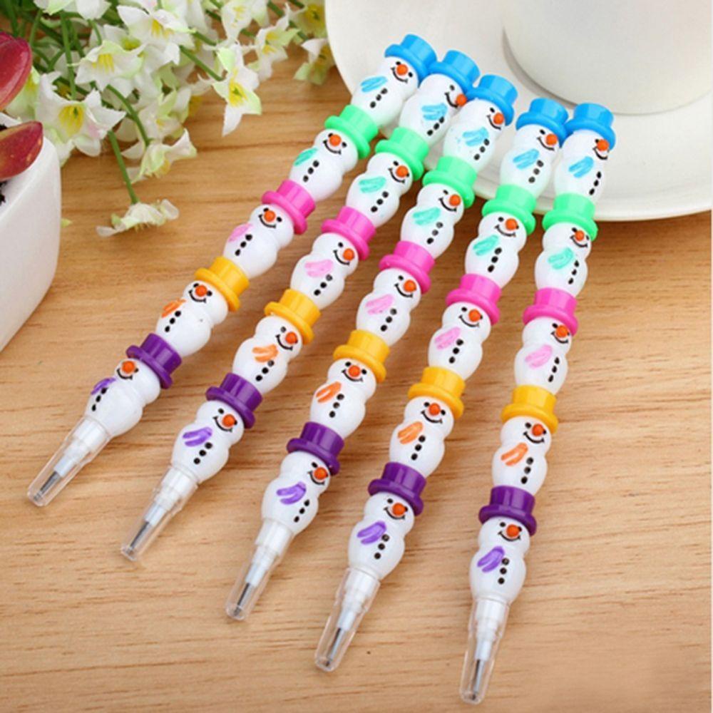 [Elegan] Set Pensil Warna-Warni Hadiah Indah Lucu Natal Snowman