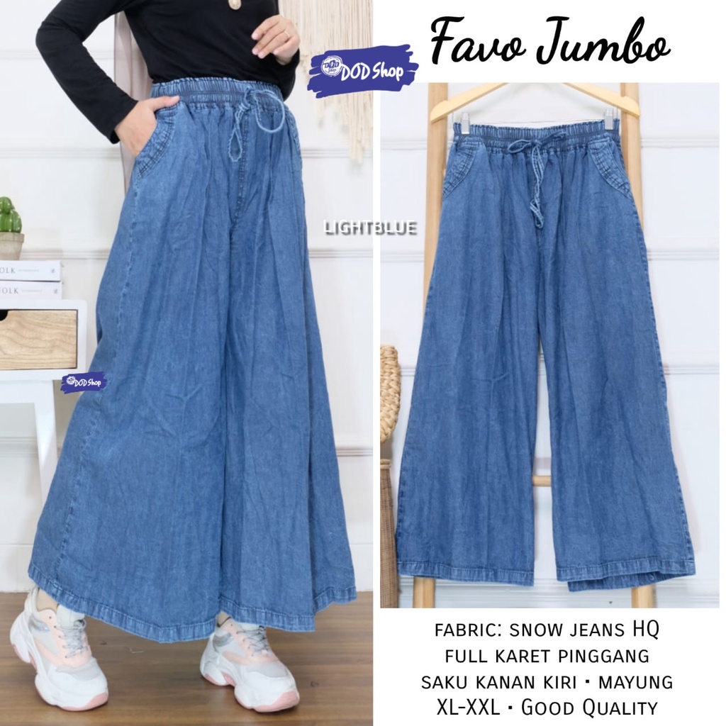 favo jumbo kullot celana kulot jeans jean jins levis joger pants panjang bigsize pinggang karet mela