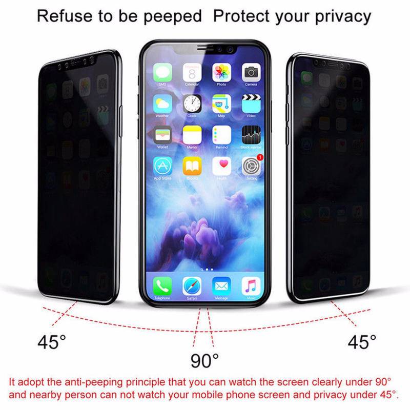 Pelindung Layar Tempered Glass 3D Anti Spy Untuk iPhone 13 12 11 Pro Max Mini X XR XS Max 7 8 6 6s Plus SE 2020 2022