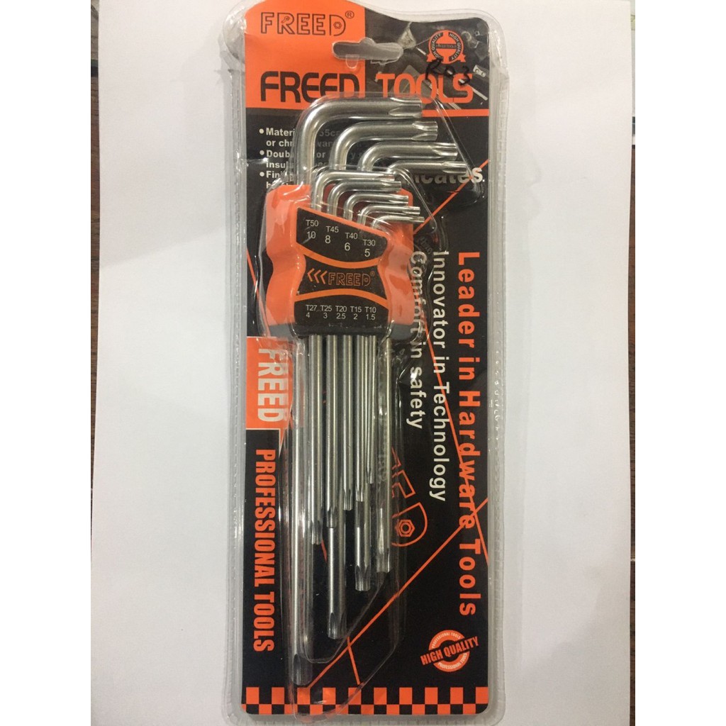 FREED Kunci L BINTANG 8 pcs EXTRA LONG PANJANG lubang TORX STAR KEY