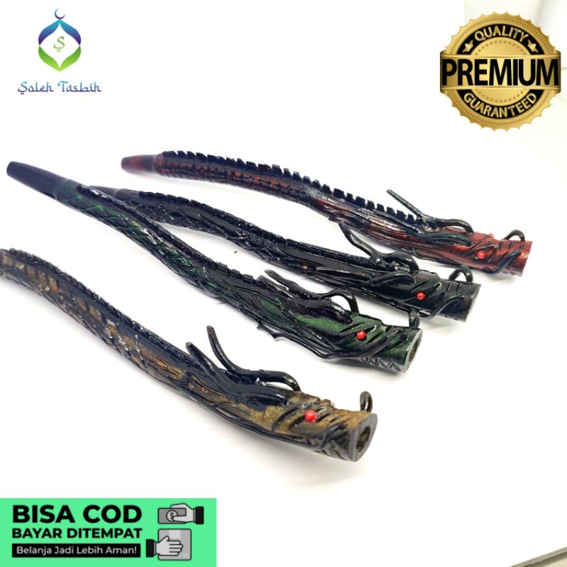 Once Pipa Rokok Akar Bahar Laut Motif Naga, Panjang 22cm COD