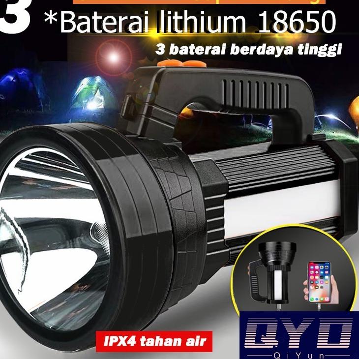 Langsung Beliii.. QYD Senter LED Super Terang jumbo Multifungsi 45W IPX4 Tahan air Waterproof Power 