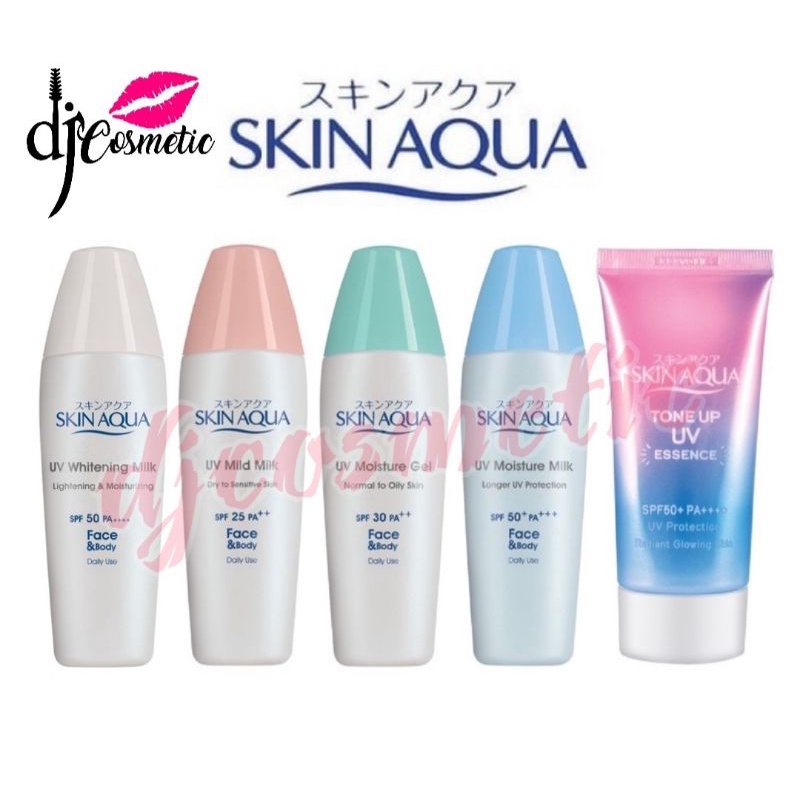 Skin aqua UV moisture milk SPF 50 PA +++ / UV Moist Gel SPF 30 / UV Whitening Milk SPF 50 / Tone Up Uv Essence SPF50 PA+++