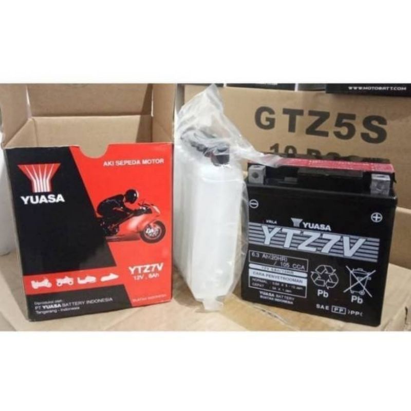 AKI YUASA YTZ7V ASLI ORIGINAL YAMAHA NMAX(untuk nmax th 2015-2019)AEROX LEXI