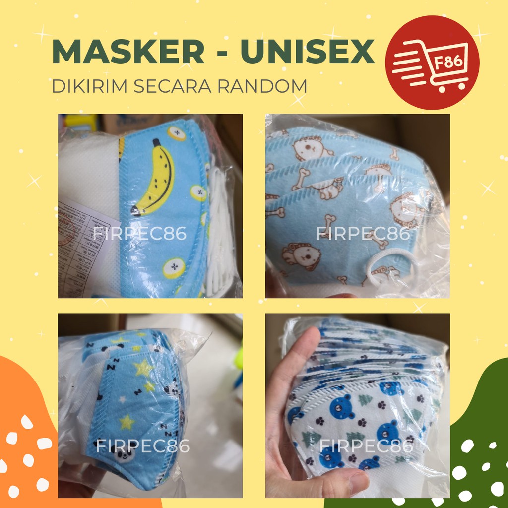 F86 Masker anak anak model KN95 atau Duckbill harga per pack, isi 50PC