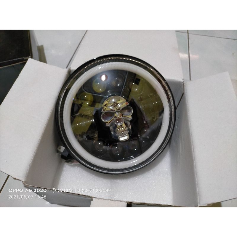 LAMPU DAYMAKER RACING DAYMAKER 7 INCH 19 LED ADA TENGKORAK NYALA BISA UNTUK TIREV / BARONG DOT SAE