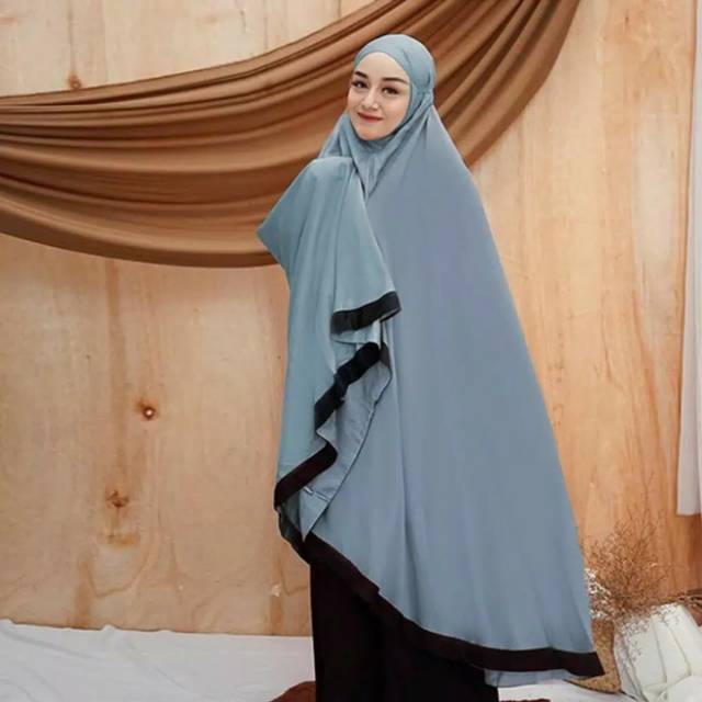 mukena tasbiya, in frame mix plain black gray XL