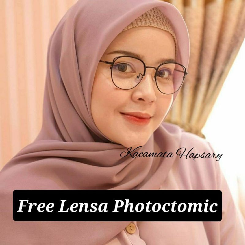 FRAME KACAMATA WANITA 1308 GRATIS LENSA MINUS PHOTOCROMIC ANTI RADIASI &amp; ANTI UV