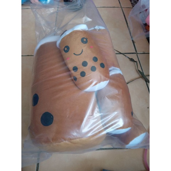 boneka boba beranak 3 coklat fre gantungan kunci