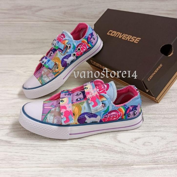 Siap Kirim.. New Sepatu Anak Perempuan Sepatu Sneakers Anak Cewek Converse Motif Little Pony Lucu Ke