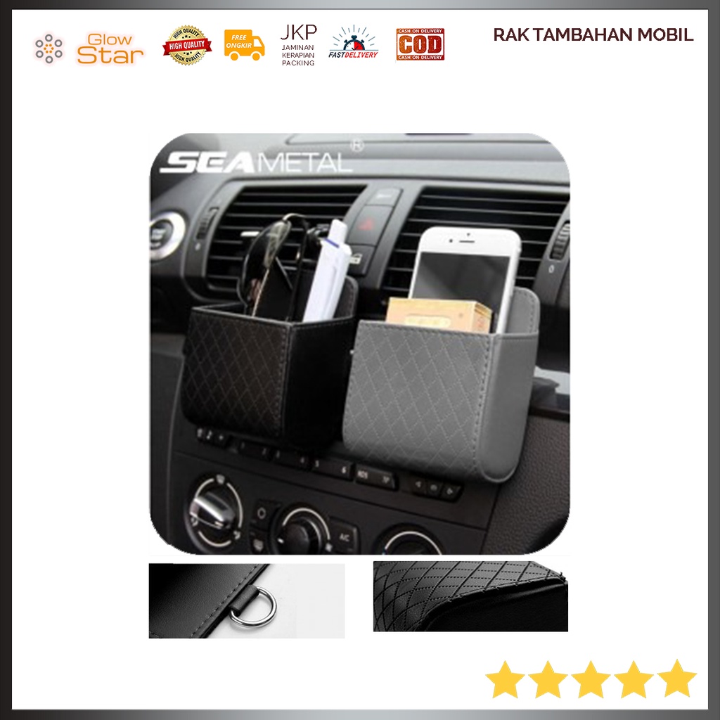 Rak kacamata, kartu Kantong Organizer Dashboard Air Vent Mobil Serbaguna - Black