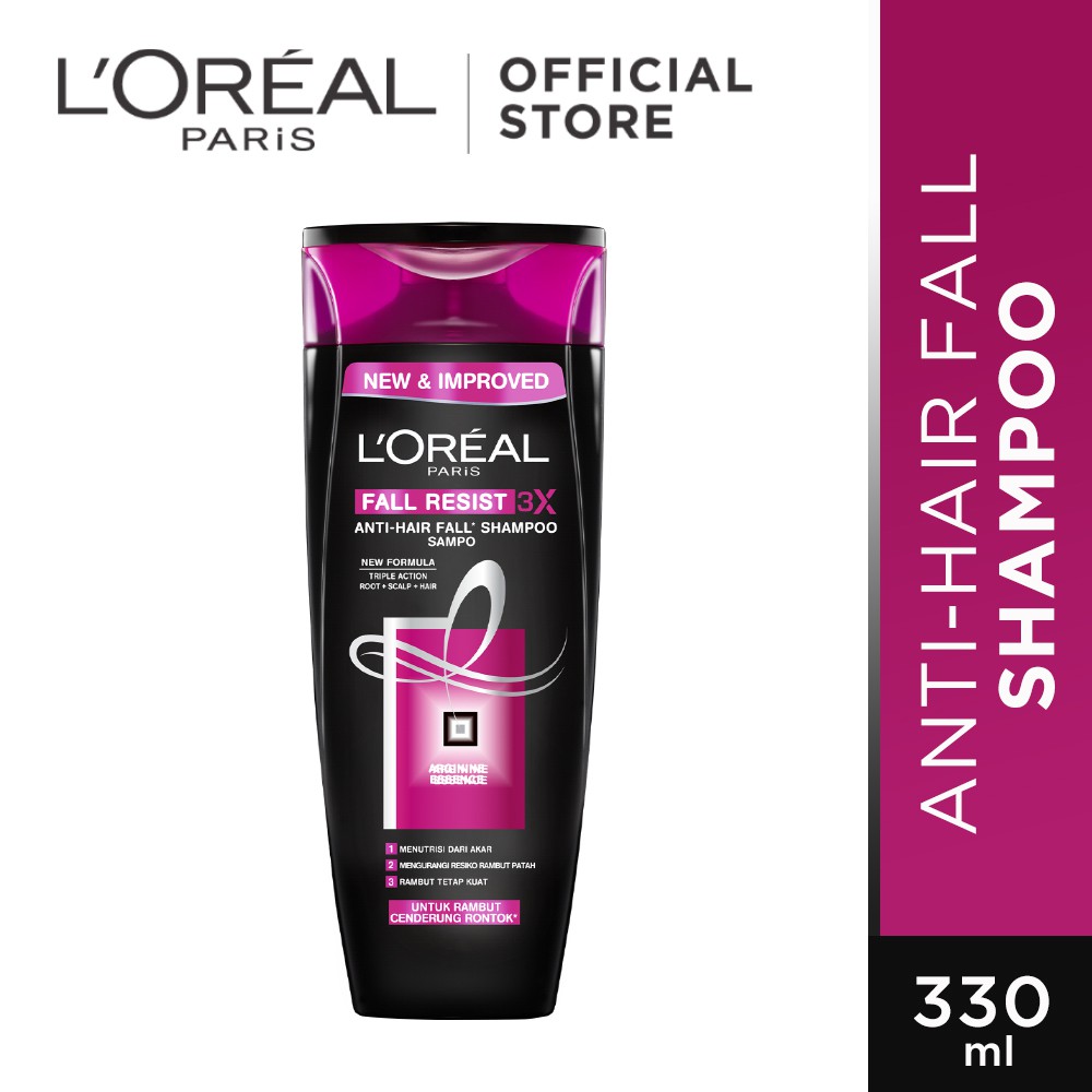 L'Oreal Paris Fall Resist 3x Shampoo Hair Care 330 ml (Perawatan