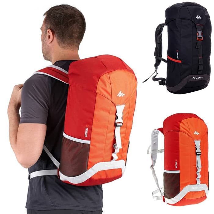 QUECHUA Tas Gunung / Carrier 30L Orange - Hitam 100% ORI DECATHLON
