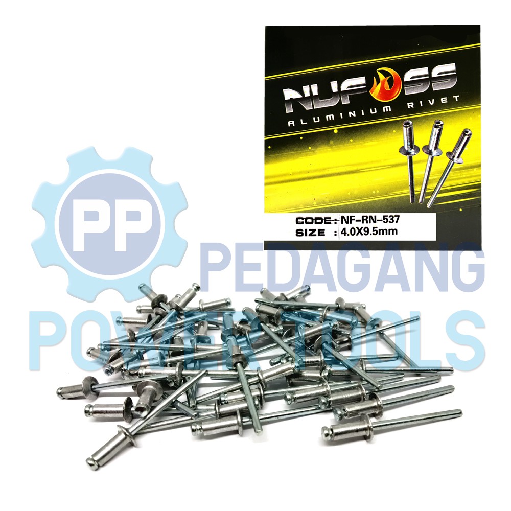 NUFOSS 537 PAKU RIVET 4 x 9.5 MM 1.000 PCS BLIND RIPET RIFET TEMBAK