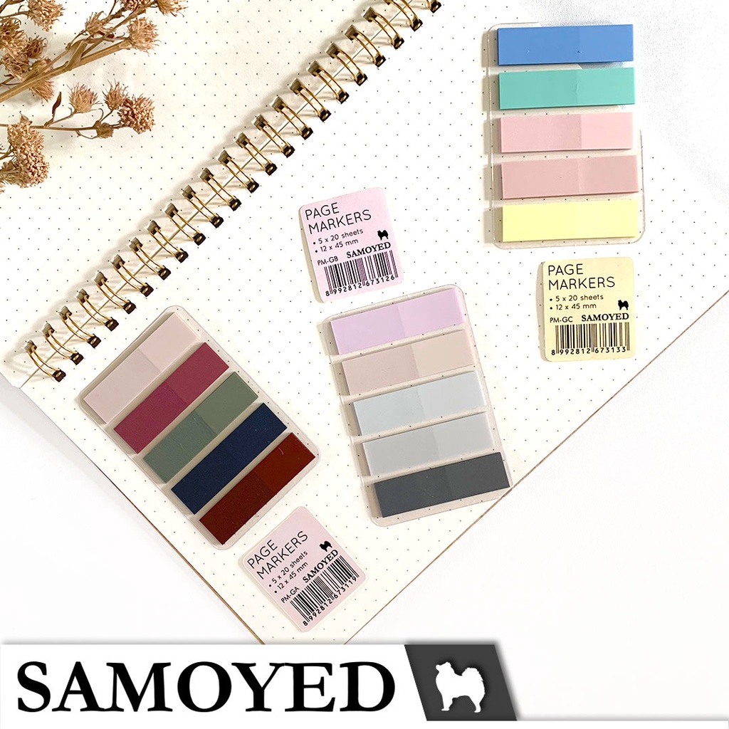 

Penanda Pembatas Buku Halaman Plastik Plastic Page Marker Flags Index Mark Bookmarks Samoyed PM