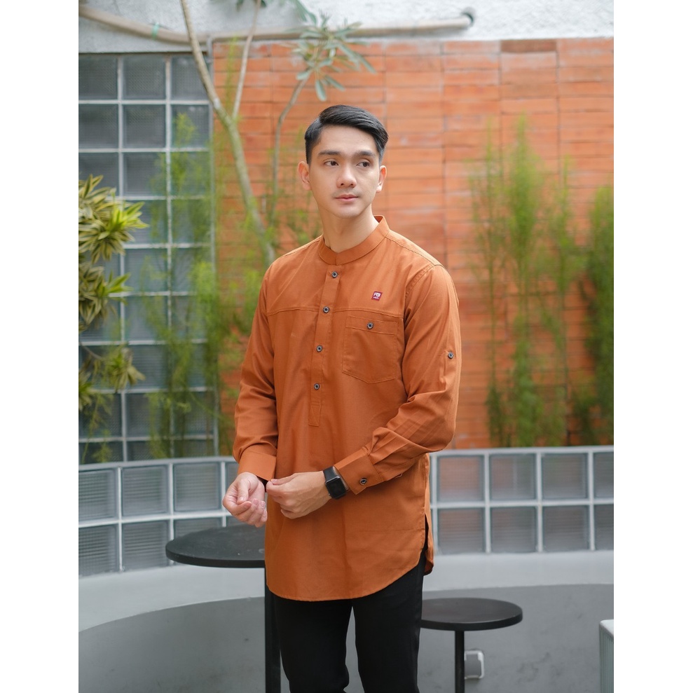 BAJU MUSLIM PRIA LENGAN PANJANG KEMKO PAKISTAN BAHAN OXFORD BERKUALITAS WARNA BIRU MAROON MILO DENIM