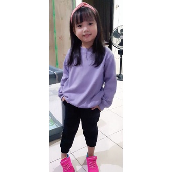 SWEATER ANAK PREMIUM POLOS WARNA GROSIR 1 - 7TH REAL PICTURE