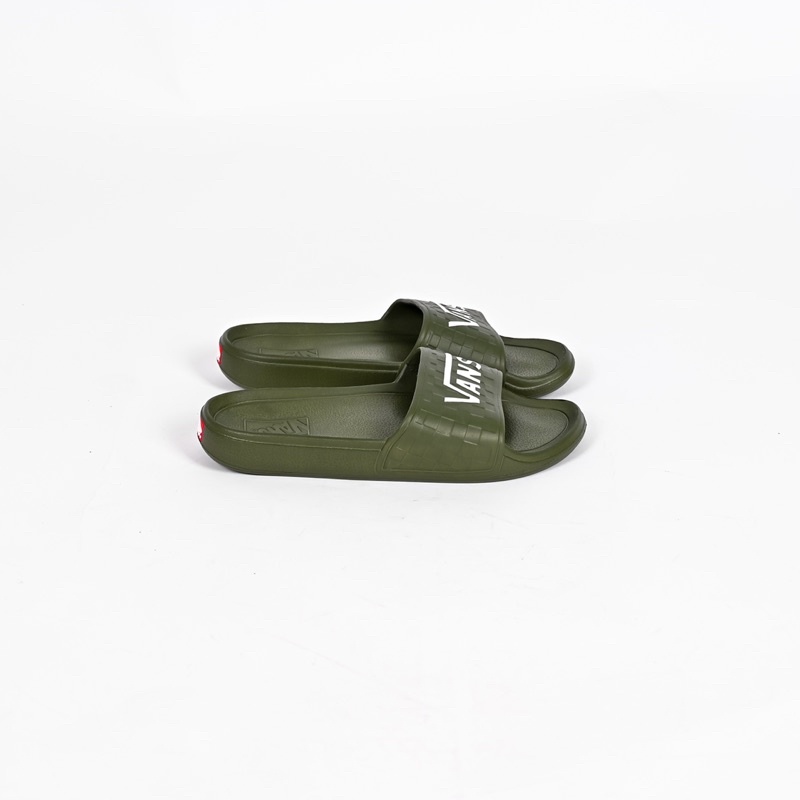 Vans Slide On Black / Green Chekerboard Embos