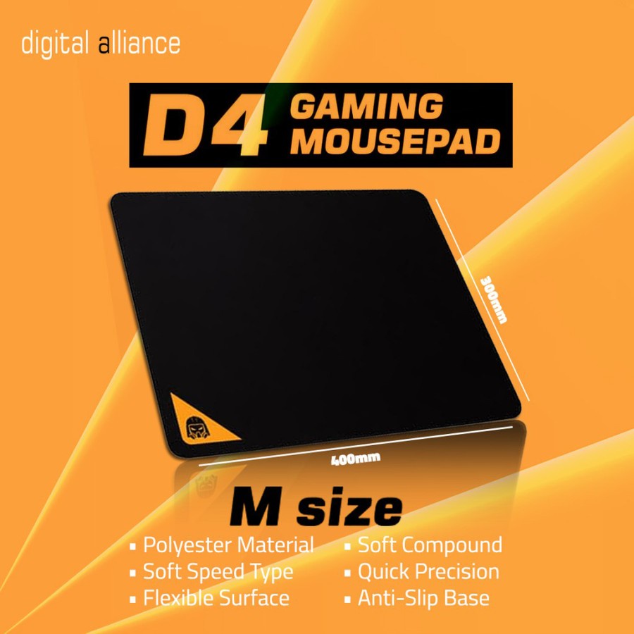 Mousepad DA Digital Alliance D4 M Medium - Gaming - 400x300x20MM - Ori