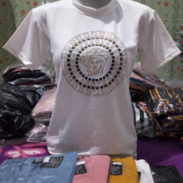 Kaos import/ T-shirt wanita import/ kaos manik Import/ kaos manik bulat wanita