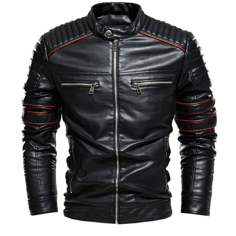 Jaket kulit semi asli pria bergaya motor touring murah original A-1