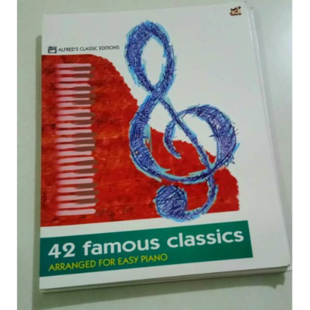 Buku Piano 42 Famous Classics Buku piano lagu populer untuk beginner