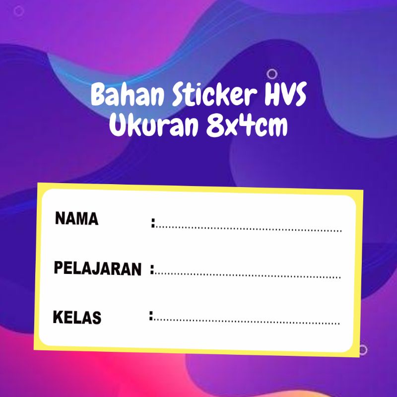 

Sticker Label Buku Sekolah / Stiker Label / Label HVS / Sticker Sekolah