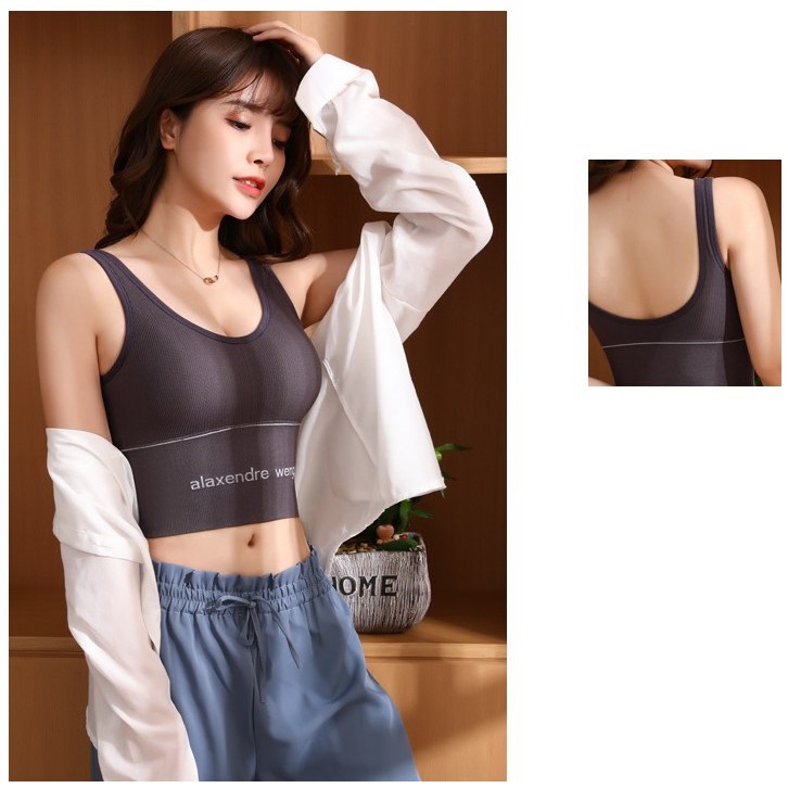 BEE - (B-51) Sport Bra Gym Bra Olahraga Push Up Wanita Tanpa Kawat Elastis Sexy Import TM 1825