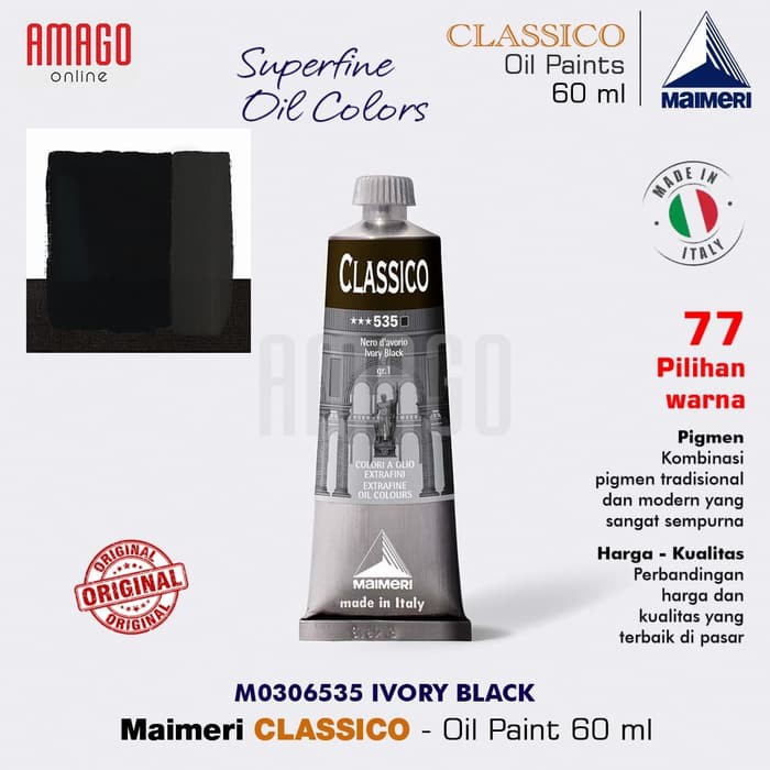 MAIMERI CLASSICO - OIL PAINT - IVORY BLACK - 60ML - M0306535